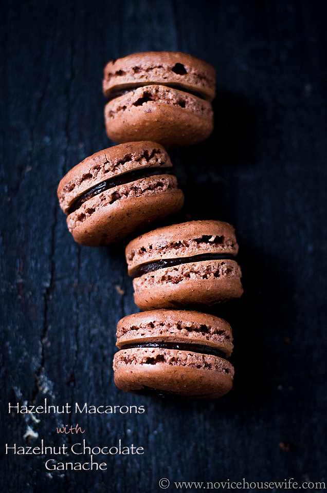 Hazelnut Macarons with Hazelnut Chocolate Ganache - The Novice Housewife